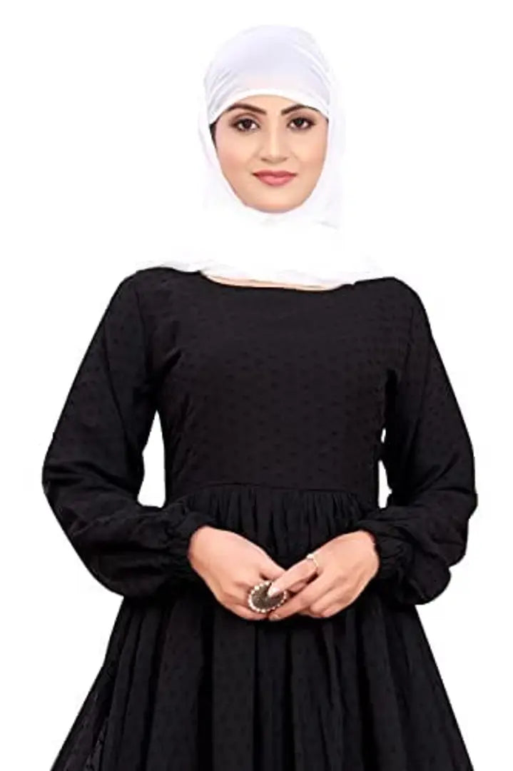 Contemporary Black Rayon Burqa For Women