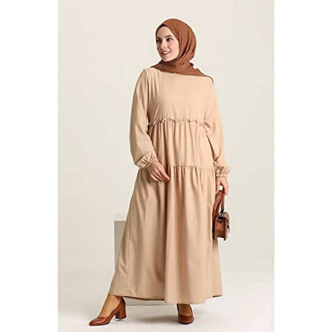 Contemporary Beige Rayon Burqa For Women