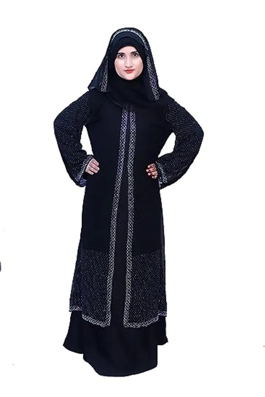 Stylish Fancy Cotton Solid Abaya For Women